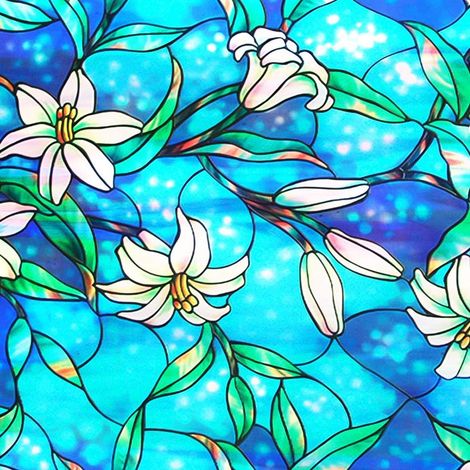 Bemalte Fensterfolien, Dekorative Pvc-fensterfolie, Milchglasfolie Ohne Klebstoff, Uv-schutz-fensterfolien Für Die Inneneinrichtung (45 X 200 Cm), Orchidee