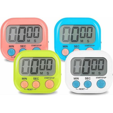 Tragbarer Elektronischer Timer In Blau, Grün, Rosa Und Weiß Für Kinder Und Schüler