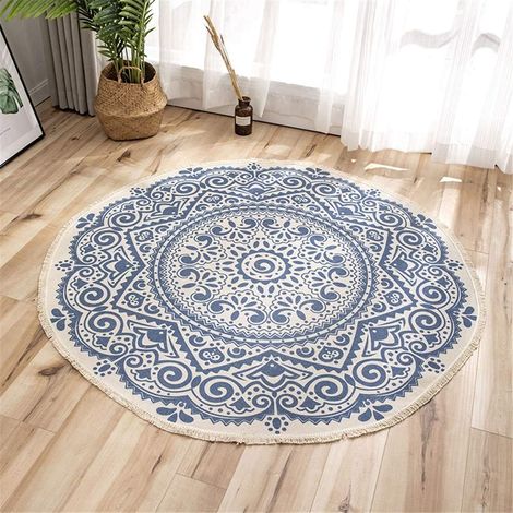 Runder Mandala-teppich - Baumwolle - Bohème-stil - Durchmesser: 92 Cm - Höhe: