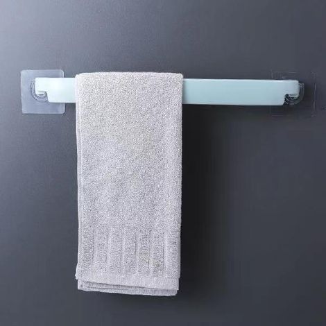 2 Bohrfreie Handtuchhalter, Badezimmerhandtuchhalter, Toilettenpantoffelhalter, Hängender Handtuchhalter, Küchenhandtuchhalter (blau)