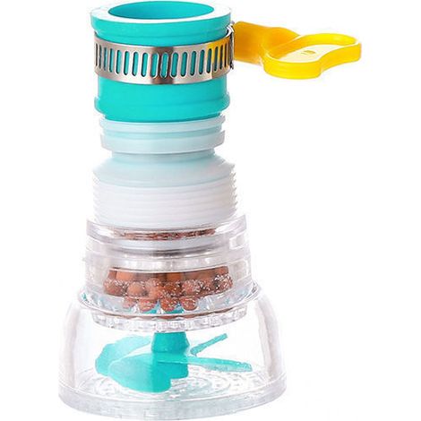 3-teiliger Küchenarmaturkopf, Spritzschutz-wasserfilter, Brausekopf, Zusatzfilter, Ausziehbarer Wasserfilter, Wassersparer (rosa+blau+grün)