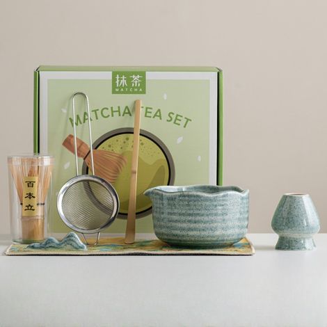 Kreatives 7-teiliges Blaues Matcha-set – Japanisches Besteck