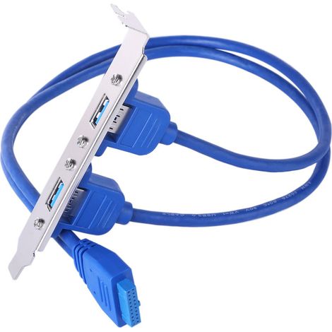 Motherboard-unterstützungskabel Pci A Dual-port Usb 3.0 Für Die Rückseite Des Computergehäuses, 20-pin-header-anschlusskabeladapter, Blau