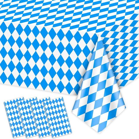 Blau Karierte Tischdecke - Einwegplastik - Partys - 137×274cm - Dekoration -