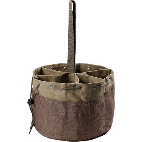 Klappbare Gartenangelbank, Gartengeräte-tasche/eimer, Runder Khaki