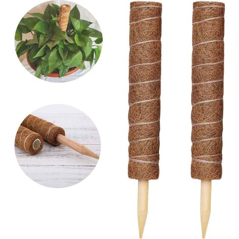 Tinor – Kokosnusspflanzenstütze – Set Mit 2 X 30 Cm Stützen – Feuchtigkeitsbeständig – Stütze Für Kletterpflanzen