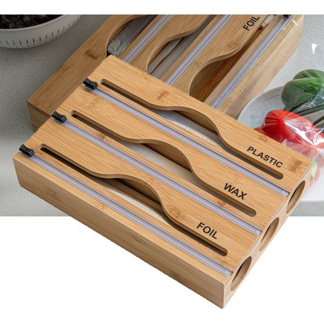Aufbewahrungsbox Für Ziplock-beutel, Frischhaltefolienbox, Organizer Für Aluminiumfolie Und Frischhaltefolie Mit Zwei-wege-reißverschluss Und -schneider, Platzsparend