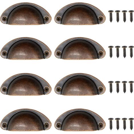 8 Stück Griffe Im Antik-stil, Antike Möbelgriffe, Halbkreisförmige Schubladengriffe, Für Küchenschränke, Kleiderschränke Und Türen