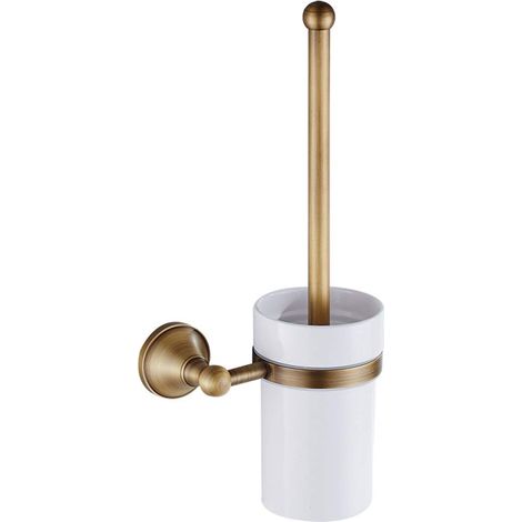 Set Eleganter Toilettenbürsten Im Europäischen Stil Aus Antiker Bronze, Set Wandmontierter Badezimmeraccessoires Aus Messing (gold)