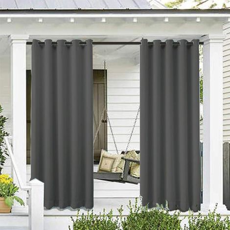 Verdunkelungsvorhänge Für Den Außenbereich 132 X 213 Cm – Hochdichtes Polyester – Uv- Und Windschutz – Rostfreie Ösen Für Standard-gardinenstangen