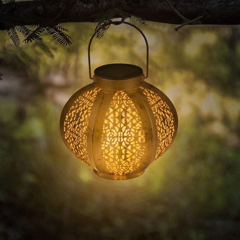 Solarlaternen, Gartenleuchten, Led-hängelaternen, Schmiedeeisenlampen, Lampen Mit Hohlmuster