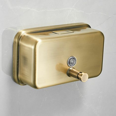 Ulisem Manueller, Wandmontierter Seifenspender In Gebürstetem Gold Für Zuhause, Shampoo, Duschgel, Seifenspender, Handdesinfektionsmittelflasche