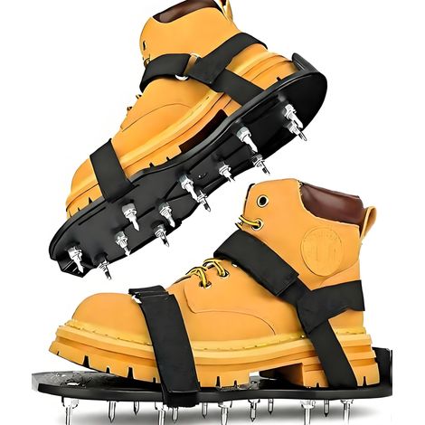 Rasenlockerungsschuhe, Einfach Zu Montierende Rasenlockerungsschuhe Mit Robusten Und Verstellbaren Spikes Zum Auflockern Des Bodens.