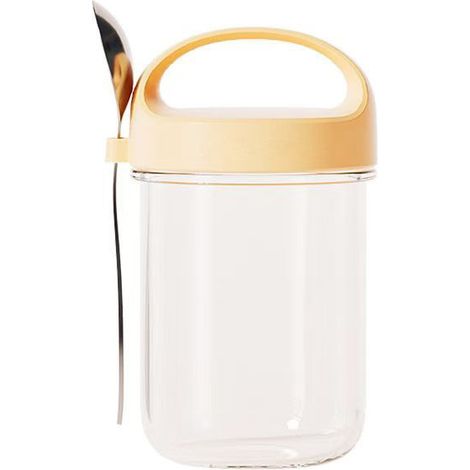 Milch- Und Joghurtbecher – Müslibecher Zum Mitnehmen – Glas Mit Deckel – Gelb