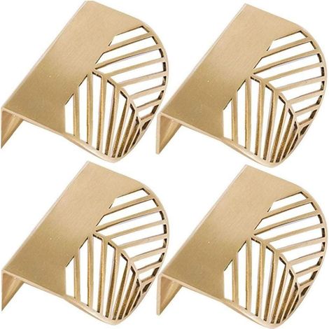 Aiducho 4er-set Blattförmige Schrankgriffe, Goldfarbenes Messing, Küchenmöbelgriffe, Kupfer-tür- Und Schubladengriffe