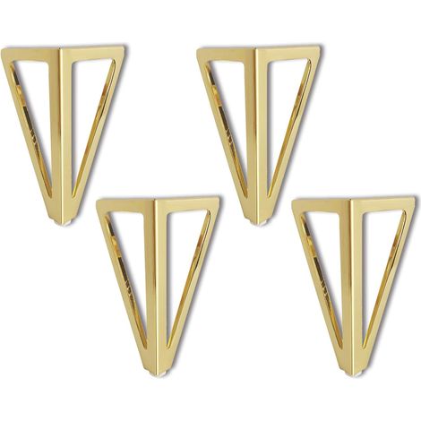 Aiducho Set Mit 4 Ersatz-möbelbeinen, 15 Cm, Dreieckig, Goldfarben, Diy-tischbeine, Für Stühle, Schränke, Sofas Und Andere Möbelbeine
