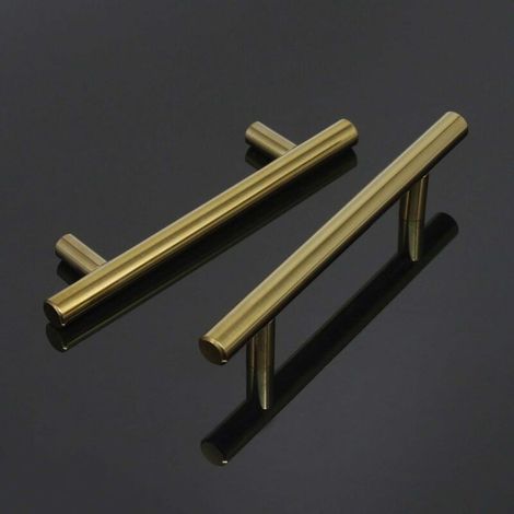 Aiducho Möbelgriffe Aus Edelstahl, T-förmiger Schubladengriff, 192 Mm, Gold