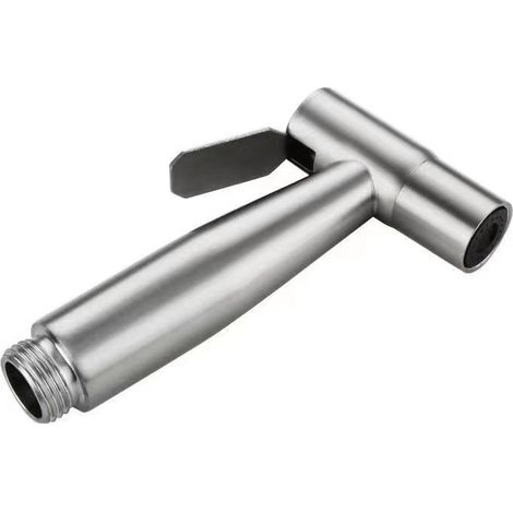 Handbrause Aus Edelstahl, Druckwasserpistole, Tragbarer Toilettensprüher, Silber