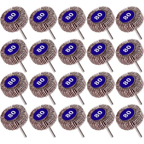 Packung Mit 20 Lamellenschleifscheiben, Körnung 80, Schleifpapier Zum Schleifen Und Polieren, 32 Mm Durchmesser, 11 Mm Dicke, Schmirgelleinen