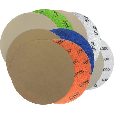 Tinor – 50er-packung Schleifscheiben (125 Mm) – Körnung 3000/4000/5000/7000/10000 – Siliziumkarbid Zum Schleifen Von Hartholz Und Kunststoff