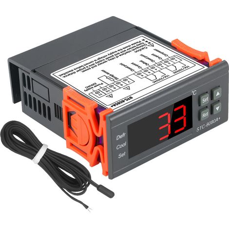 Thermostat Und Temperaturprogrammierer, Intelligenter Temperaturregler Für Automatisches Abtauen Und Kühlen, Stc-8080a + 220v, Grau
