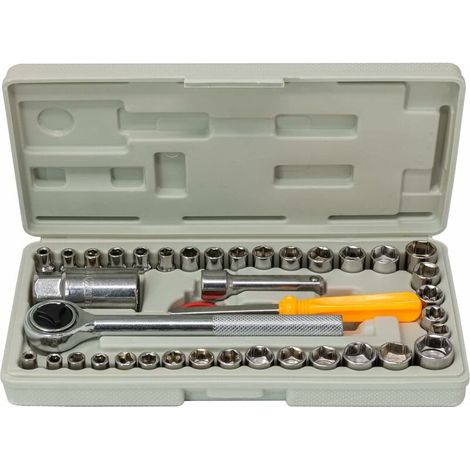 39-teiliger Sae/metrischer Sechskant-steckschlüsselsatz (1/4" Und 3/8")