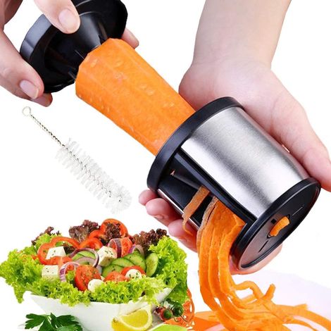 Gemüsespiralschneider – Edelstahl 304 – Maximaler Durchmesser 5,5 Cm – Für Spaghetti, Julienne, Nudeln, Bandnudeln