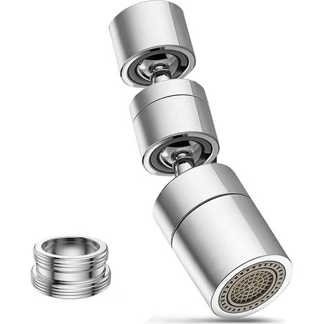 Schwenkbarer Wasserhahn-luftsprudler Mit 720°-drehung, 2 Sprühfunktionen, 22-mm-innengewinde Und 24-mm-außengewindeanschluss. Wasserhahn-luftsprudler Und Durchflussbegrenzer.