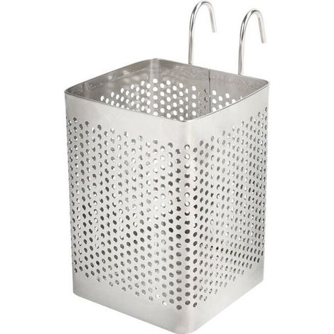 Wandmontierter Besteckabtropfkorb Aus Edelstahl 304 – Maße 7 X 7 X 10 Cm – Hohlkonstruktion Für Belüftung Und Wasserablauf