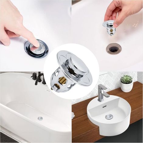 2-teiliger Universal-ablaufstopfen Für Spülbecken, Pop-up-ablauf Mit Anti-verstopfungsfilter, Badewannenstopfen Für Küchenspülen, Haarfilter – 34–40 Mm Abflussöffnung