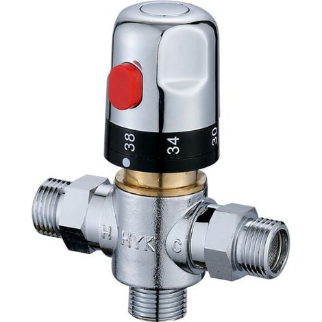 Thermostatische Duscharmatur, 32 Mm Durchmesser Anschluss, Einstellbarer Thermostatischer Badhahn, Mischventil Für Warm- Und Kaltwassertemperatur.