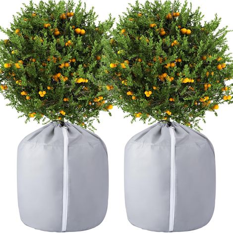 2er-pack Winterschutztöpfe Für Pflanzen, 65–70 Cm Großer Blumentopf, Schutzhülle – Frostsicherer Wintertopfdeckel Mit Reißverschluss Zum Schutz Von Obstbäumen Im Freien Im Winter