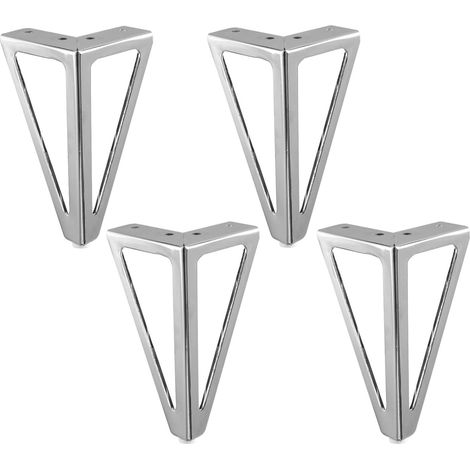 Aiducho Set Mit 4 Ersatz-möbelbeinen Aus Metall - 15 Cm - Silber - Diy - Tischbeine - Schrankbeine - Bettbeine Für Stühle, Kleiderschränke Und Sofas.