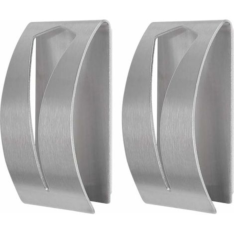 Set Mit 2 Selbstklebenden Handtuchhaltern, Wandhaken Aus Edelstahl Für Badezimmer-/badetücher/geschirrtücher/schürzen/müllbeutel Für Küche, Haushalt Und Bad