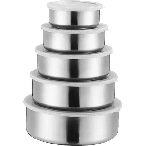 Set Mit 5 Edelstahl-lebensmittelbehältern