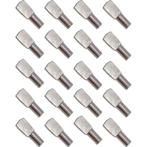 Aiducho 20 Stück Regalstifte, Regalträger, Regalhaken, Regalwinkel, Vernickelte Metallplattenhalterungen Für Schränke, Bürozubehör – 5 Mm X 19 Mm