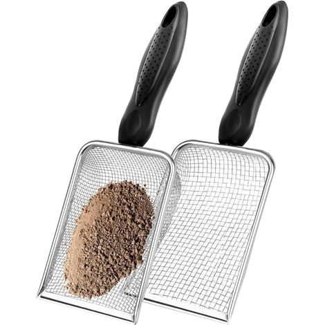 Zweiteiliges Gartenbodensieb Mit 3,8/5 Mm Maschenweite Und Griff, Ideal Für Die Handhabung Von Gartenerde, Sand Und Kompost.