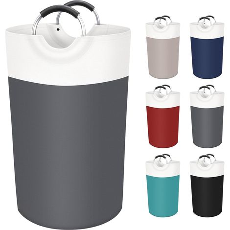 Zusammenklappbarer Wäschekorb (90 L), Wasserdicht Dank Pe-beschichtung, Mit Weichem Aluminiumgriff, Praktische Aufbewahrung Für Kleidung Und Spielzeug