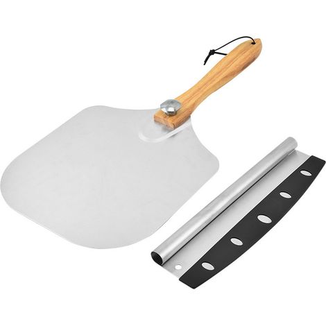 Pizzaband Aus Aluminium Mit Abnehmbarem Und Klappbarem Holzgriff – Ideal Für Außenöfen, Zum Backen Von Brot Und Gebäck – Praktisch Zur Aufbewahrung In Einer Schublade.
