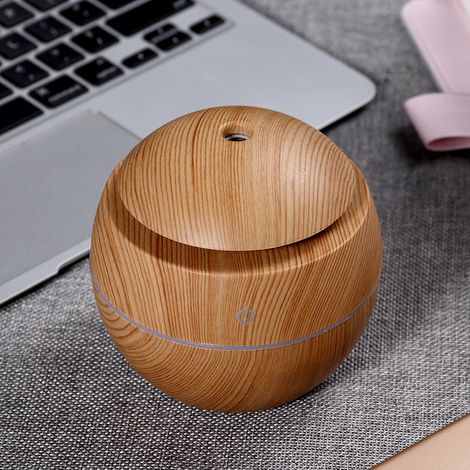 Aiducho Mini-ultraschall-usb-luftbefeuchter – Extrem Leise – Luftbefeuchter Für Büro, Schlafzimmer Usw. – Kleiner Luftreiniger Mit 7-farbiger Led-beleuchtung (farbe Von Grau)
