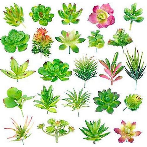 24er-pack Künstliche Sukkulenten, Miniatur-gartenpflanzen, Künstliche Kakteen, Blumen, Diy-heimdekoration, Künstliche Sukkulenten, Künstliche Pflanzen, Künstliche Sukkulenten
