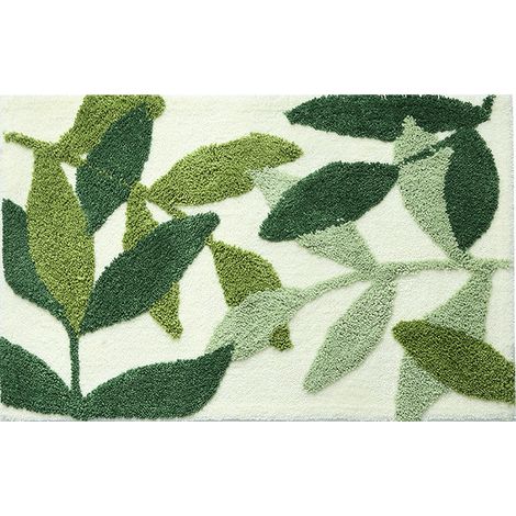 Rutschfeste Badematte, Weiche Und Saugfähige Badezimmermatte, Maschinenwaschbare Grüne Mikrofaser-duschmatte, Eingangsmatte (50x80cm)