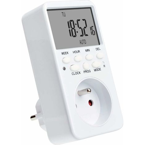 Programmierbarer Digitaltimer Mit 20 Programmen – 24-stunden-timer Mit Lcd-anzeige – Energiesparend Für Haushaltsgeräte – 39 Energie
