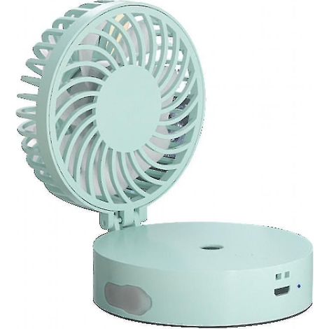 Bunter, Heller Handventilator Mit Sprühfunktion, Faltbar Und Umhängebar (grün)