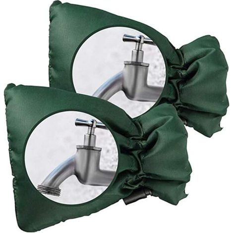 Set Mit 2 Komfortablen Wasserhahnabdeckungen Zum Schutz Ihres Außenwasserhahns, Dicke Außenwasserhahnabdeckung Gegen Frost – Grün