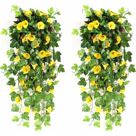 2 Stück Gloria Mattutine Hängende Kunstblumen Für Den Außenbereich, Hängende Kunstblumen Für Den Innenbereich, Kunstpflanzen Für Hochzeitsdekorationen, Garten, Wand, Balkon, Gu.b/bon