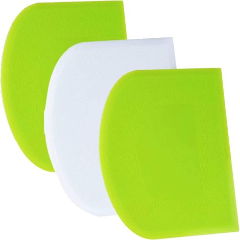 Teigschaber Für Den Tisch, Flexible Teigschaber Aus Kunststoff Für Schüsseln, Tortenschaber Mit Scharfen, Abgewinkelten Kanten. Rutschfeste Werkzeuge Zum Dekorieren Von Gebäck.