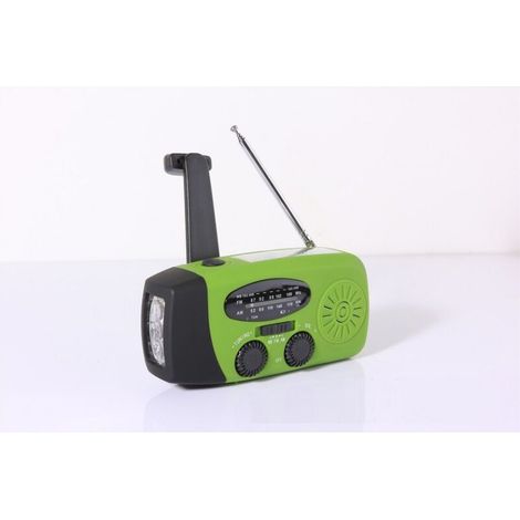 Vollband-solarradio Mit Handkurbel, Wetterradio (grün)