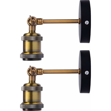 Set Mit 2 Wandleuchten Im Retro-industrie-stil, Verstellbare Vintage-edison-glühbirnen, E27-fassung, Für Zuhause, Bars, Restaurants, Cafés Und Als Dekoration