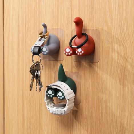 Set Mit 3 Klebehaken Für Kinder, Klebehaken Für Handtücher, Tier-wandhaken, Dekorative Haken Für Kleidung, Mäntel, Handtücher, Schlüssel, Taschen, Hüte
